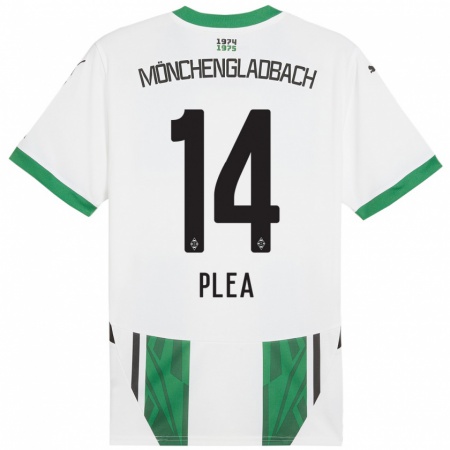 Kandiny Herren Alassane Plea #14 Weiß Grün Heimtrikot Trikot 2024/25 T-Shirt