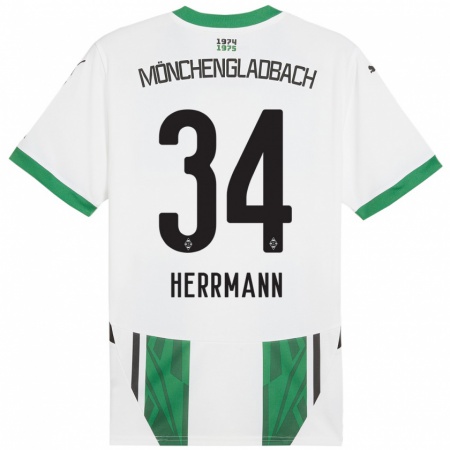 Kandiny Herren Charles Herrmann #34 Weiß Grün Heimtrikot Trikot 2024/25 T-Shirt