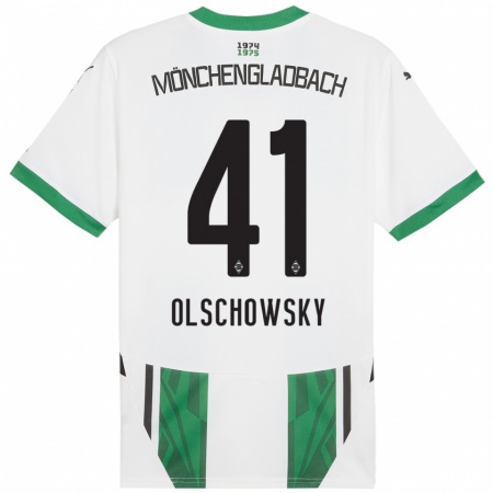 Kandiny Herren Jan Olschowsky #41 Weiß Grün Heimtrikot Trikot 2024/25 T-Shirt