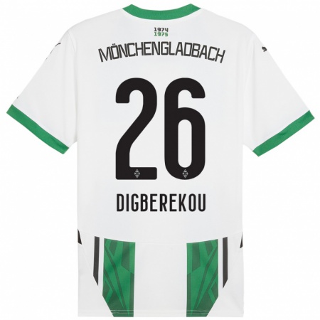 Kandiny Herren Ibrahim Digberekou #26 Weiß Grün Heimtrikot Trikot 2024/25 T-Shirt