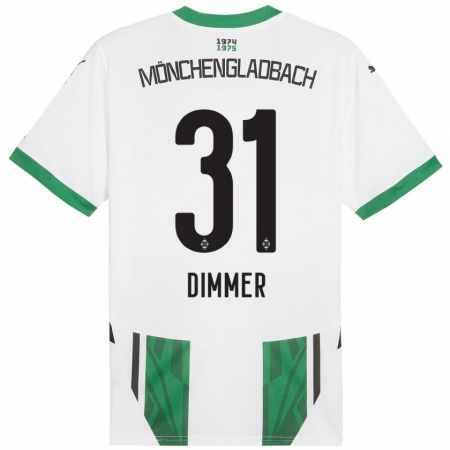 Kandiny Herren Florian Dimmer #31 Weiß Grün Heimtrikot Trikot 2024/25 T-Shirt