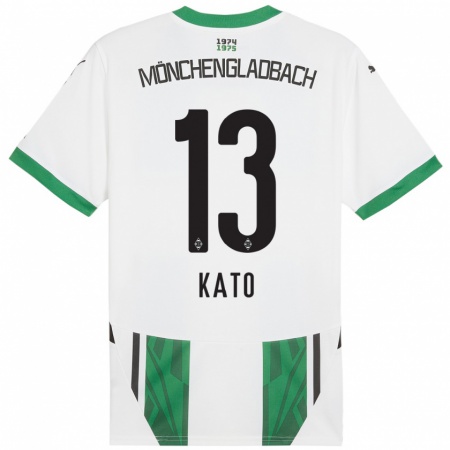 Kandiny Herren Mizuho Kato #13 Weiß Grün Heimtrikot Trikot 2024/25 T-Shirt