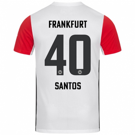 Kandiny Herren Kauã Santos #40 Weiß Rot Heimtrikot Trikot 2024/25 T-Shirt