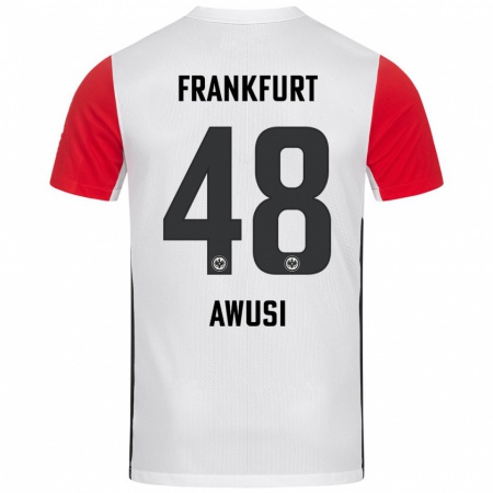 Kandiny Herren Junior Awusi #48 Weiß Rot Heimtrikot Trikot 2024/25 T-Shirt