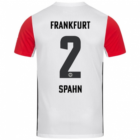 Kandiny Herren Maurice Spahn #2 Weiß Rot Heimtrikot Trikot 2024/25 T-Shirt