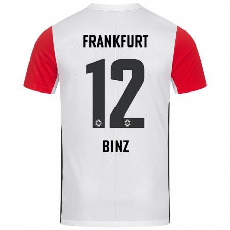 Kandiny Herren Sam Binz #12 Weiß Rot Heimtrikot Trikot 2024/25 T-Shirt