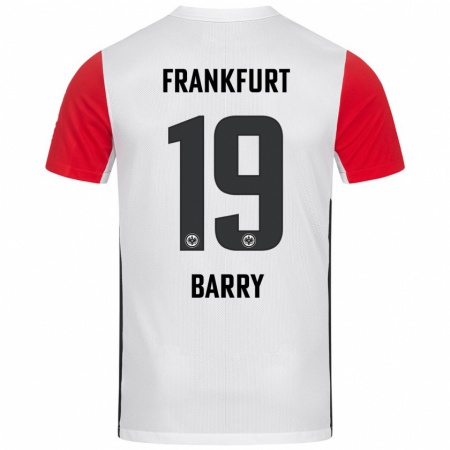 Kandiny Herren Jasha Barry #19 Weiß Rot Heimtrikot Trikot 2024/25 T-Shirt