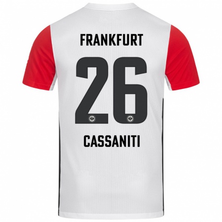 Kandiny Herren Nino Cassaniti #26 Weiß Rot Heimtrikot Trikot 2024/25 T-Shirt