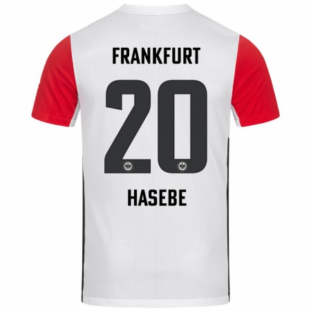 Kandiny Herren Makoto Hasebe #20 Weiß Rot Heimtrikot Trikot 2024/25 T-Shirt