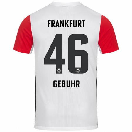 Kandiny Herren Dario Gebuhr #46 Weiß Rot Heimtrikot Trikot 2024/25 T-Shirt