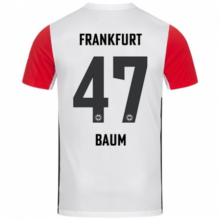 Kandiny Herren Elias Baum #47 Weiß Rot Heimtrikot Trikot 2024/25 T-Shirt