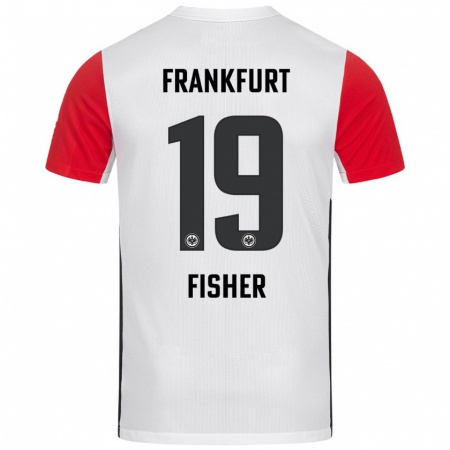 Kandiny Herren Ben-Luca Fisher #19 Weiß Rot Heimtrikot Trikot 2024/25 T-Shirt