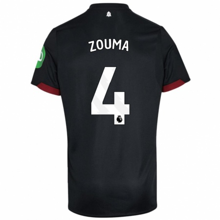 Kandiny Herren Kurt Zouma #4 Schwarz Weiß Auswärtstrikot Trikot 2024/25 T-Shirt