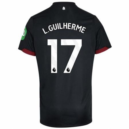 Kandiny Herren Luis Guilherme #17 Schwarz Weiß Auswärtstrikot Trikot 2024/25 T-Shirt