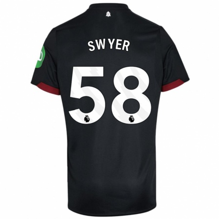 Kandiny Herren Kamarai Swyer #58 Schwarz Weiß Auswärtstrikot Trikot 2024/25 T-Shirt