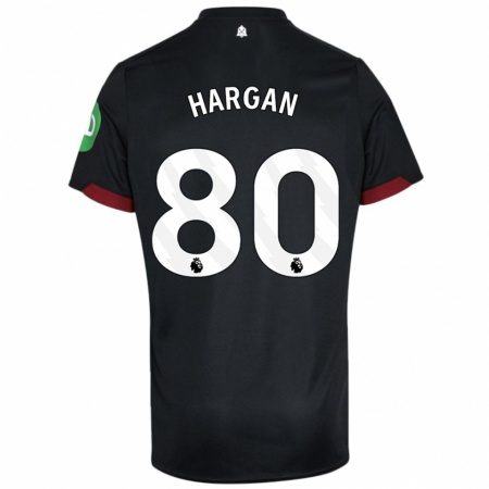 Kandiny Herren Riley Hargan #80 Schwarz Weiß Auswärtstrikot Trikot 2024/25 T-Shirt