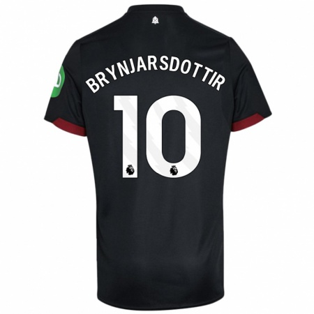 Kandiny Herren Dagný Brynjarsdóttir #10 Schwarz Weiß Auswärtstrikot Trikot 2024/25 T-Shirt