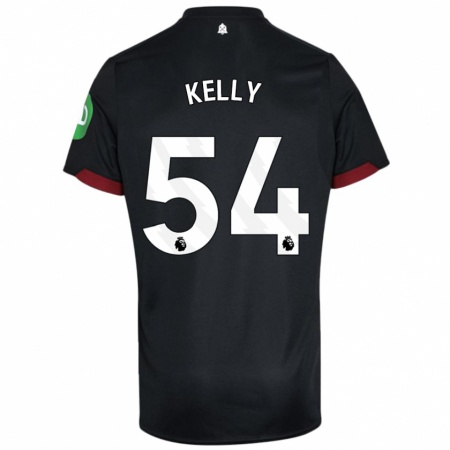 Kandiny Herren Patrick Kelly #54 Schwarz Weiß Auswärtstrikot Trikot 2024/25 T-Shirt