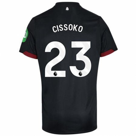 Kandiny Herren Hawa Cissoko #23 Schwarz Weiß Auswärtstrikot Trikot 2024/25 T-Shirt