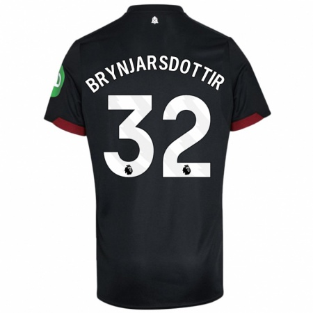 Kandiny Herren Dagny Brynjarsdottir #32 Schwarz Weiß Auswärtstrikot Trikot 2024/25 T-Shirt