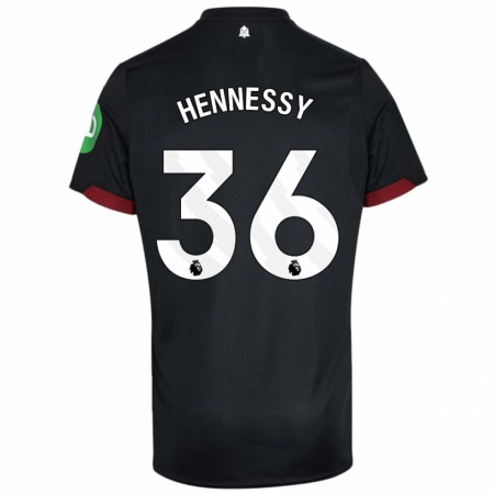 Kandiny Herren Alexandra Hennessy #36 Schwarz Weiß Auswärtstrikot Trikot 2024/25 T-Shirt