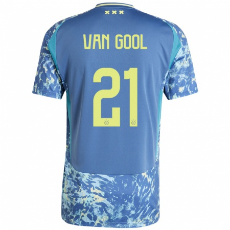 Kandiny Herren Rosa Van Gool #21 Grau Blau Gelb Auswärtstrikot Trikot 2024/25 T-Shirt