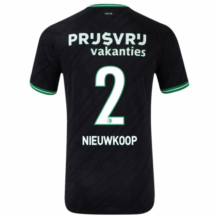 Kandiny Herren Bart Nieuwkoop #2 Schwarz Grün Auswärtstrikot Trikot 2024/25 T-Shirt