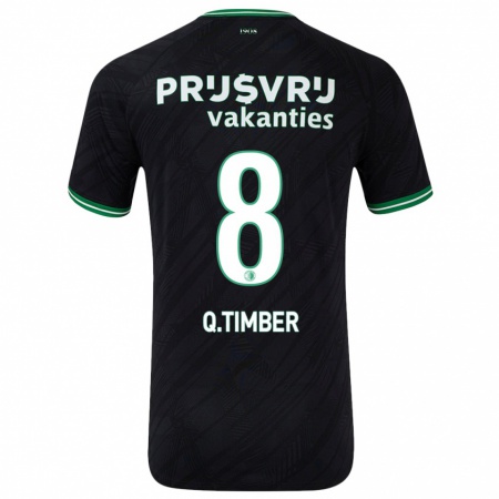 Kandiny Herren Quinten Timber #8 Schwarz Grün Auswärtstrikot Trikot 2024/25 T-Shirt