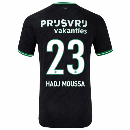 Kandiny Herren Anis Hadj Moussa #23 Schwarz Grün Auswärtstrikot Trikot 2024/25 T-Shirt