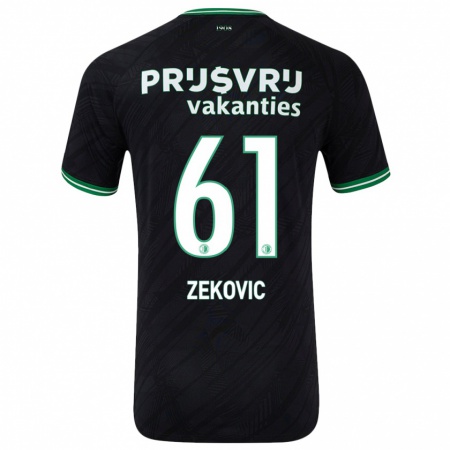 Kandiny Herren Aleks Zekovic #61 Schwarz Grün Auswärtstrikot Trikot 2024/25 T-Shirt