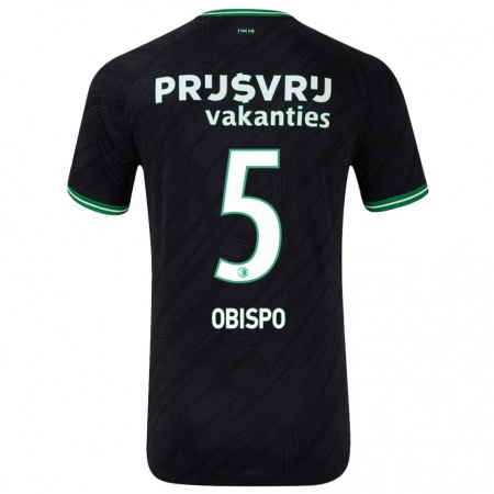 Kandiny Herren Celainy Obispo #5 Schwarz Grün Auswärtstrikot Trikot 2024/25 T-Shirt