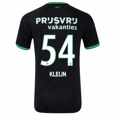 Kandiny Herren Mike Kleijn #54 Schwarz Grün Auswärtstrikot Trikot 2024/25 T-Shirt