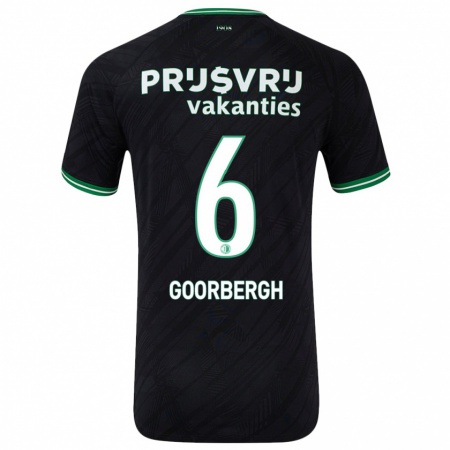 Kandiny Herren Cheyenne Van Den Goorbergh #6 Schwarz Grün Auswärtstrikot Trikot 2024/25 T-Shirt