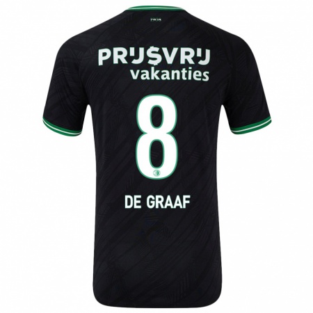 Kandiny Herren Esmee De Graaf #8 Schwarz Grün Auswärtstrikot Trikot 2024/25 T-Shirt