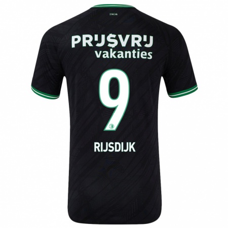 Kandiny Herren Pia Rijsdijk #9 Schwarz Grün Auswärtstrikot Trikot 2024/25 T-Shirt