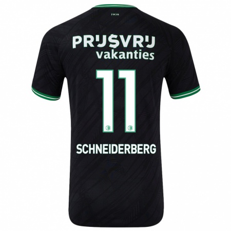 Kandiny Herren July Schneiderberg #11 Schwarz Grün Auswärtstrikot Trikot 2024/25 T-Shirt