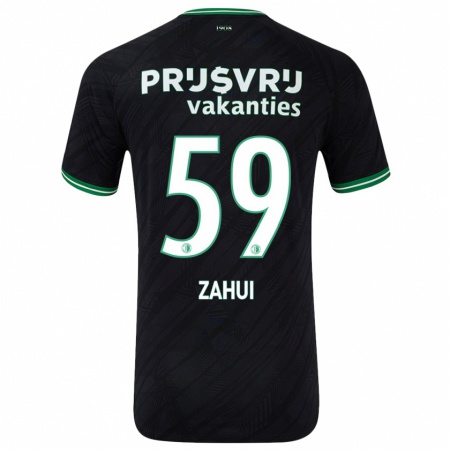 Kandiny Herren Nesta Zahui #59 Schwarz Grün Auswärtstrikot Trikot 2024/25 T-Shirt