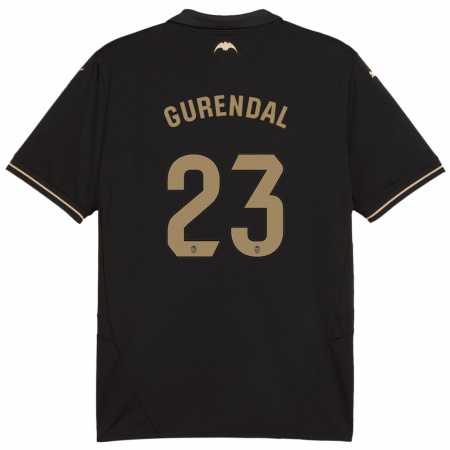 Kandiny Herren Alexander Gurendal #23 Schwarz Auswärtstrikot Trikot 2024/25 T-Shirt