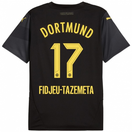 Kandiny Herren Thierry Fidjeu-Tazemeta #17 Schwarz Gelb Auswärtstrikot Trikot 2024/25 T-Shirt