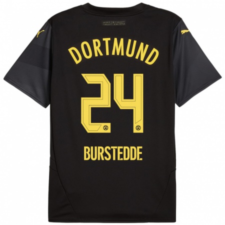 Kandiny Herren Joshua Burstedde #24 Schwarz Gelb Auswärtstrikot Trikot 2024/25 T-Shirt