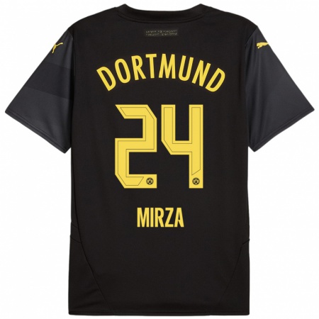 Kandiny Herren Marwan-Omir Mirza #24 Schwarz Gelb Auswärtstrikot Trikot 2024/25 T-Shirt