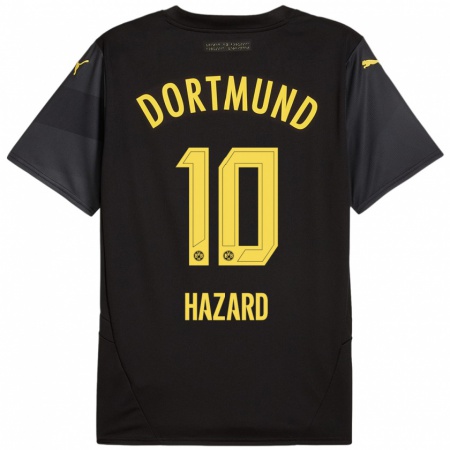 Kandiny Herren Thorgan Hazard #10 Schwarz Gelb Auswärtstrikot Trikot 2024/25 T-Shirt