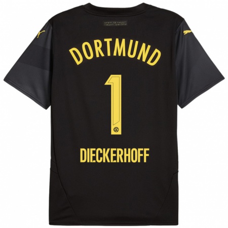 Kandiny Herren Max Dieckerhoff #1 Schwarz Gelb Auswärtstrikot Trikot 2024/25 T-Shirt