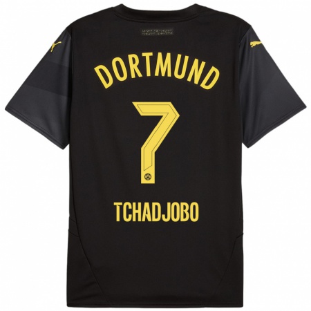 Kandiny Herren Dia Tchadjobo #7 Schwarz Gelb Auswärtstrikot Trikot 2024/25 T-Shirt