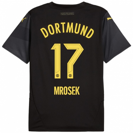 Kandiny Herren Noah Mrosek #17 Schwarz Gelb Auswärtstrikot Trikot 2024/25 T-Shirt