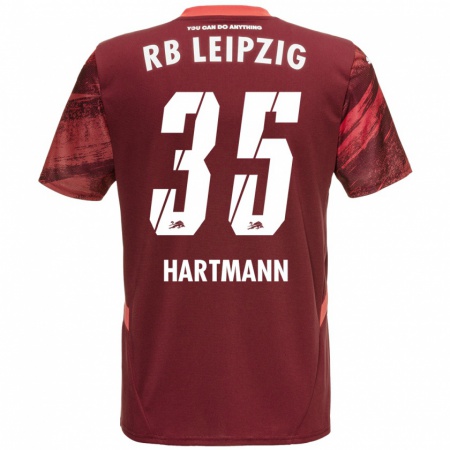 Kandiny Herren Fabrice Hartmann #35 Burgunderrot Auswärtstrikot Trikot 2024/25 T-Shirt