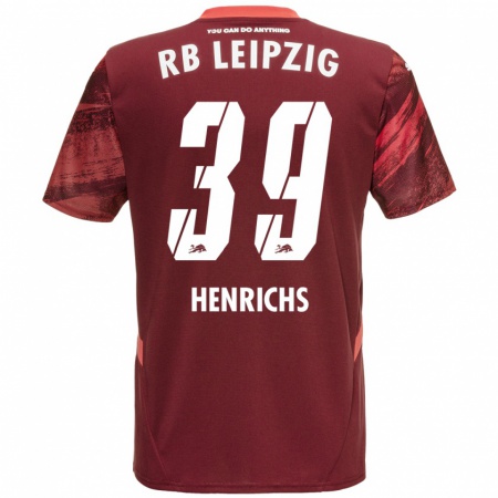 Kandiny Herren Benjamin Henrichs #39 Burgunderrot Auswärtstrikot Trikot 2024/25 T-Shirt