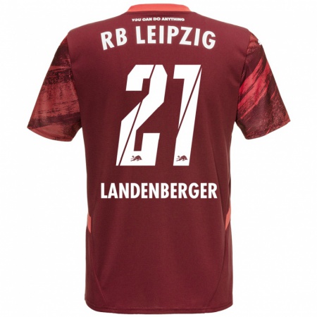 Kandiny Herren Julia Landenberger #21 Burgunderrot Auswärtstrikot Trikot 2024/25 T-Shirt