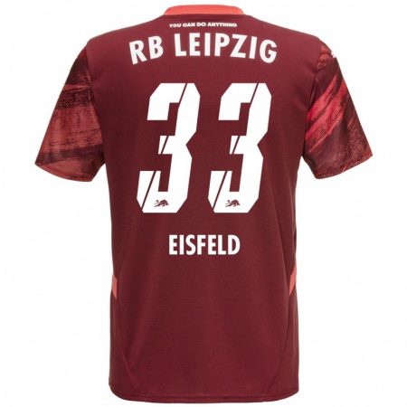 Kandiny Herren Tom Eisfeld #33 Burgunderrot Auswärtstrikot Trikot 2024/25 T-Shirt