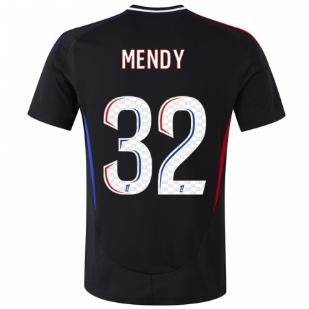 Kandiny Herren Maeline Mendy #32 Schwarz Auswärtstrikot Trikot 2024/25 T-Shirt